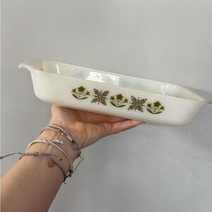 Vintage Anchor hocking fire king meadow green milk glass dish